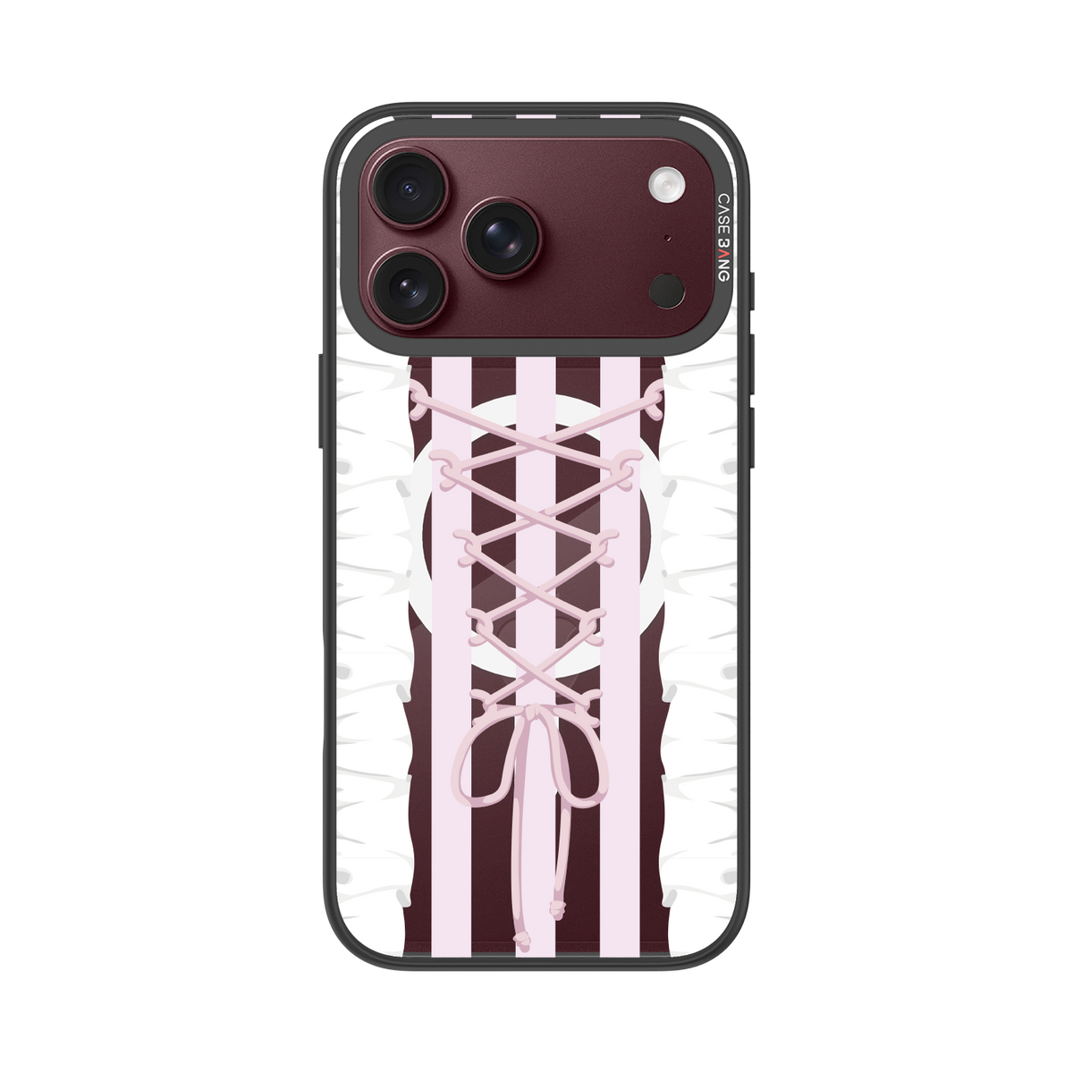 CASEBANG Ribbon Tie Pink sporty ballet snap-on phone case with pink lace-up ribbons