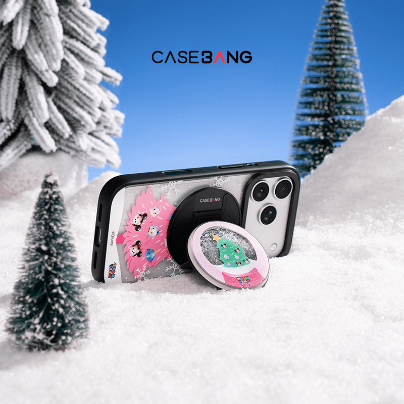 TsumTsum Pink Christmas Star MagSafe Grip Stand - CaseBangMagsafe Grip StandCaseBangBase Stand + Back Cover