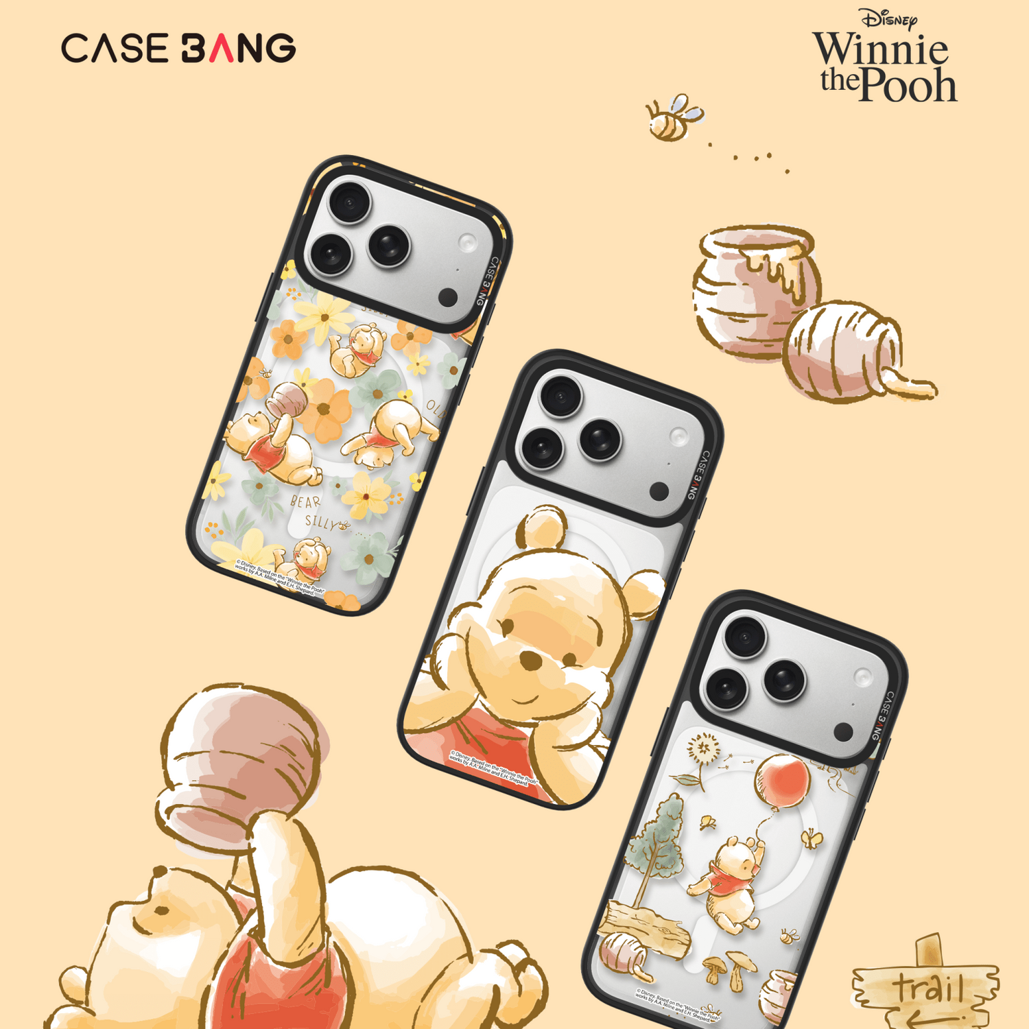 Winnie the Pooh Snap - On Cover - CaseBangImagiSnap Case MagSafe CompatibleCaseBangiPhone 13 Pro MaxPooh Staring